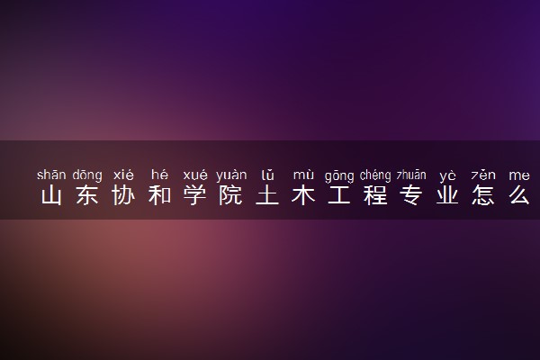 山东协和学院土木工程专业怎么样 录取分数线多少