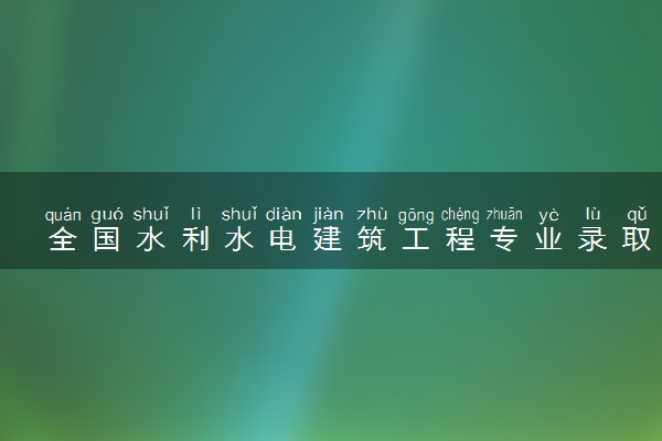 全国水利水电建筑工程专业录取分数线排名 附最低分的大学(2025年参考)