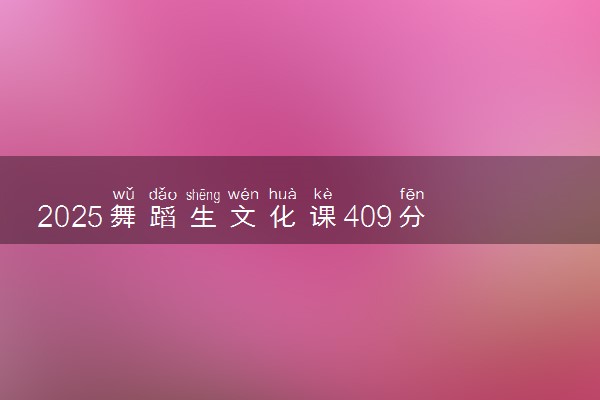 2025舞蹈生文化课409分能上四川传媒学院吗