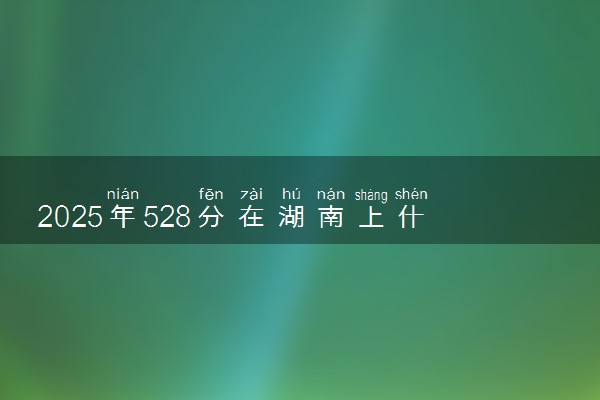 2025年528分在湖南上什么大学好 近三年录取分数线是多少
