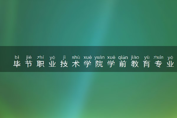 毕节职业技术学院学前教育专业怎么样 录取分数线多少