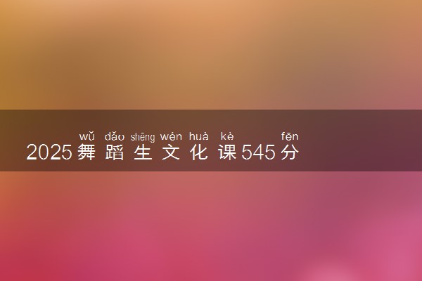 2025舞蹈生文化课545分能上湖南师范大学吗