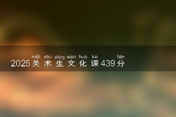2025美术生文化课439分能上无锡学院吗