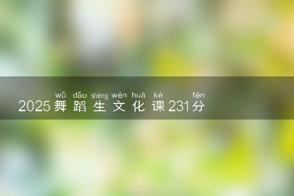 2025舞蹈生文化课231分能上山东海事职业学院吗