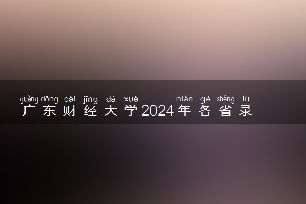 广东财经大学2024年各省录取分数线 多少分能考上