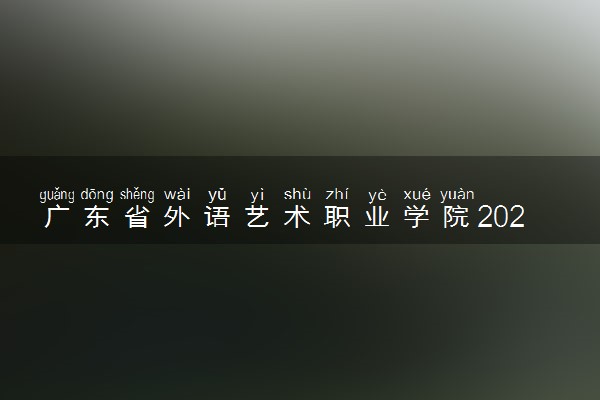 广东省外语艺术职业学院2024各省录取分数线及最低位次是多少