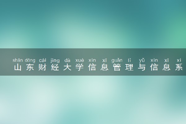 山东财经大学信息管理与信息系统专业怎么样 录取分数线多少