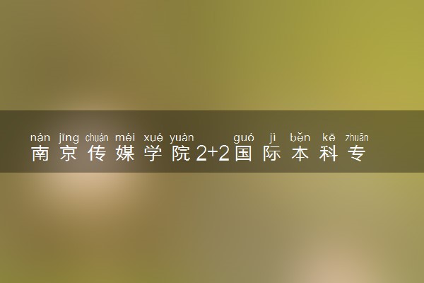 南京传媒学院2+2国际本科专业及学费 实力如何