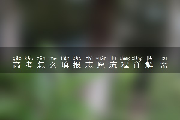 高考怎么填报志愿流程详解 需要做哪些准备