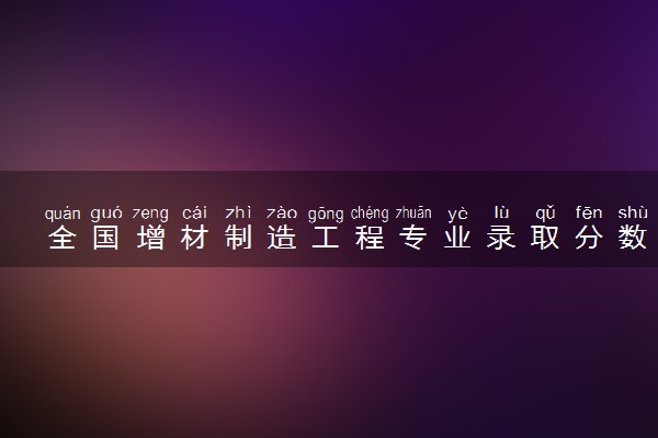 全国增材制造工程专业录取分数线排名 附最低分的大学(2025年参考)