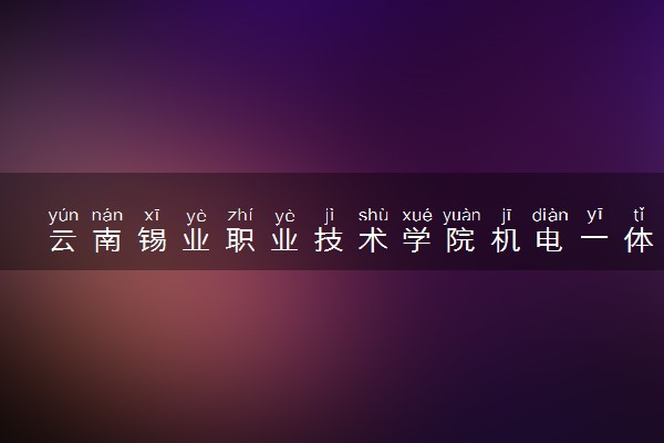 云南锡业职业技术学院机电一体化技术专业怎么样 录取分数线多少