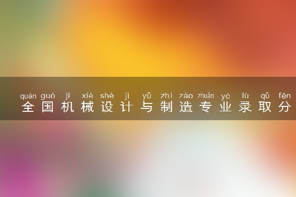 全国机械设计与制造专业录取分数线排名 附最低分的大学(2025年参考)