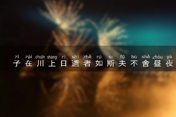 子在川上日逝者如斯夫不舍昼夜的意思