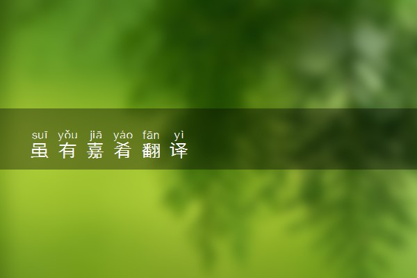 虽有嘉肴翻译