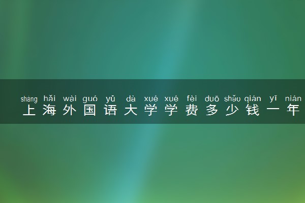 上海外国语大学学费多少钱一年 各专业收费标准（2025年参考）