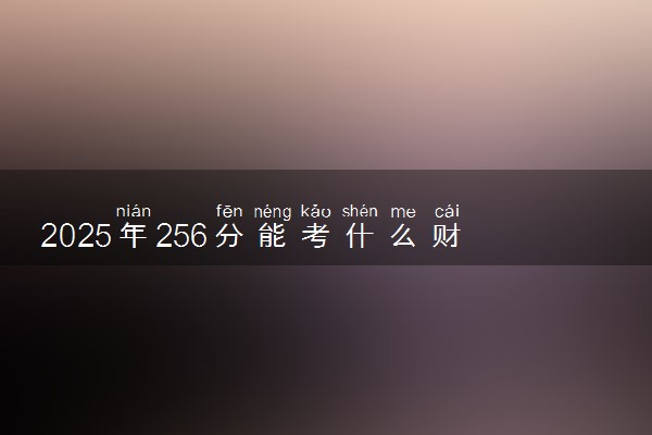 2025年256分能考什么财经类大学 哪些大学值得报