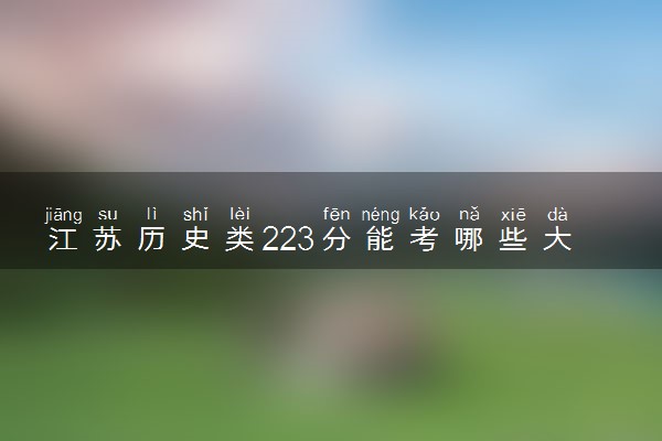 江苏历史类223分能考哪些大学 2025考生稳上的大学名单