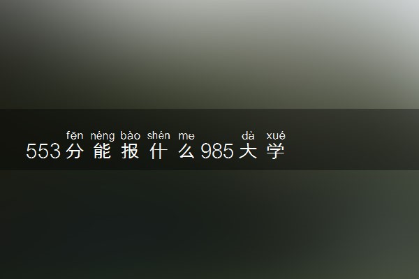 553分能报什么985大学 2025推荐院校