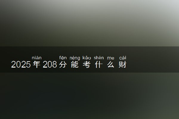 2025年208分能考什么财经类大学 哪些大学值得报