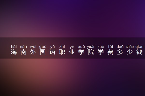 海南外国语职业学院学费多少钱一年 各专业收费标准（2025年参考）