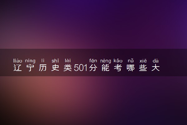 辽宁历史类501分能考哪些大学 2025考生稳上的大学名单