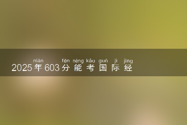 2025年603分能考国际经济与贸易专业吗 603分国际经济与贸易专业大学推荐