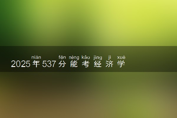 2025年537分能考经济学专业吗 537分经济学专业大学推荐