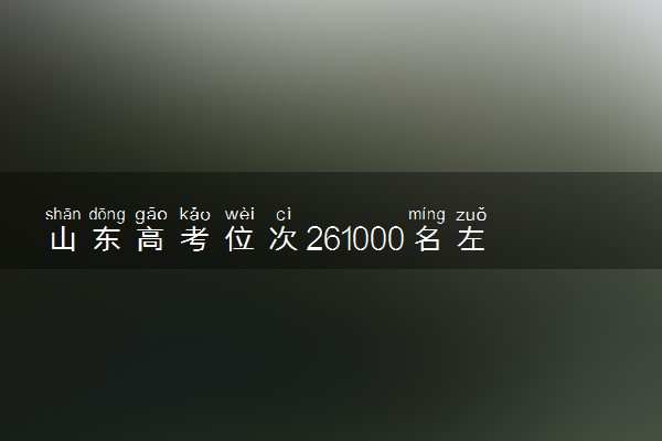 山东高考位次261000名左右报什么大学好（2025年参考）