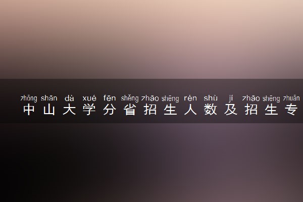 中山大学分省招生人数及招生专业2025年招生计划参考