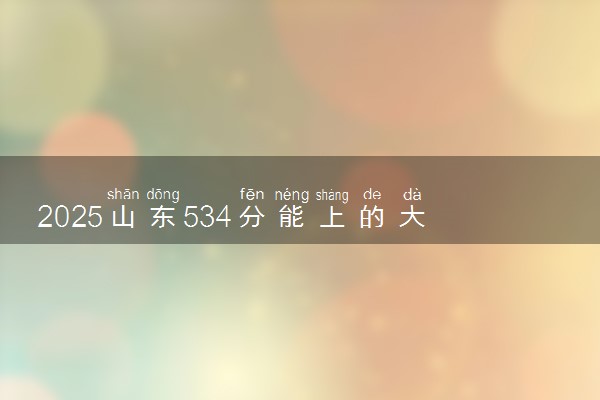 2025山东534分能上的大学有哪些 可以报考院校名单