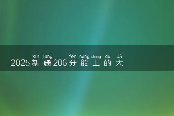 2025新疆206分能上的大学有哪些 可以报考院校名单