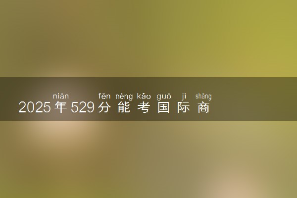 2025年529分能考国际商务专业吗 529分国际商务专业大学推荐