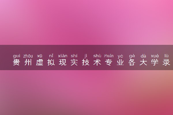 贵州虚拟现实技术专业各大学录取分数线：最低381分能上 开设院校及位次