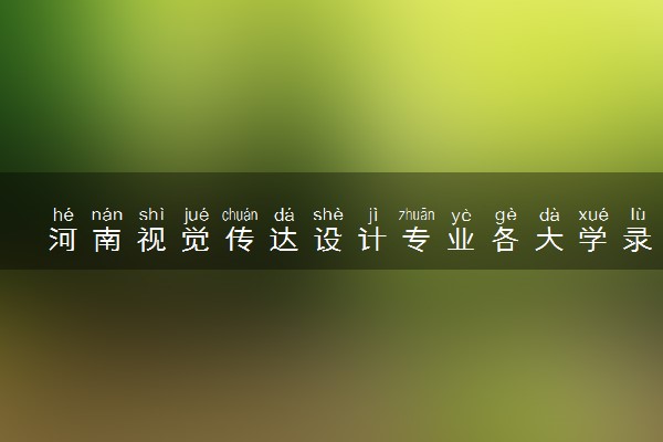 河南视觉传达设计专业各大学录取分数线：最低165分能上 开设院校及位次
