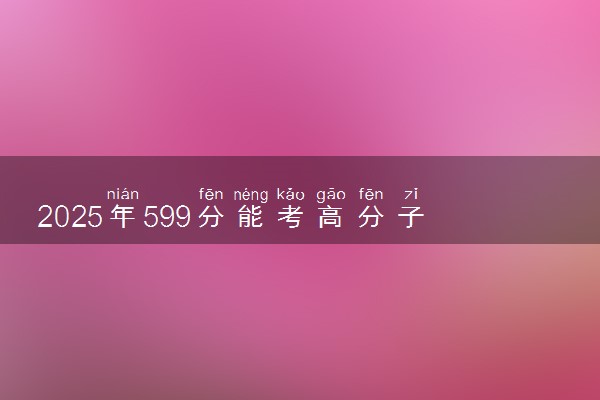 2025年599分能考高分子材料与工程专业吗 599分高分子材料与工程专业大学推荐