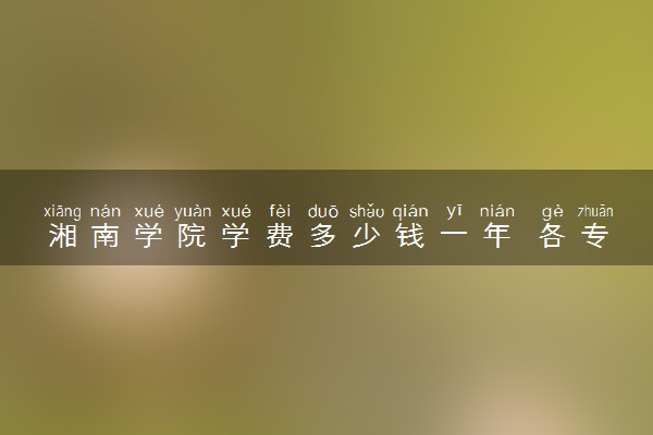 湘南学院学费多少钱一年 各专业收费标准（2025年参考）