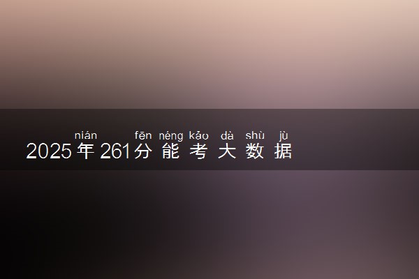 2025年261分能考大数据与会计专业吗 261分大数据与会计专业大学推荐