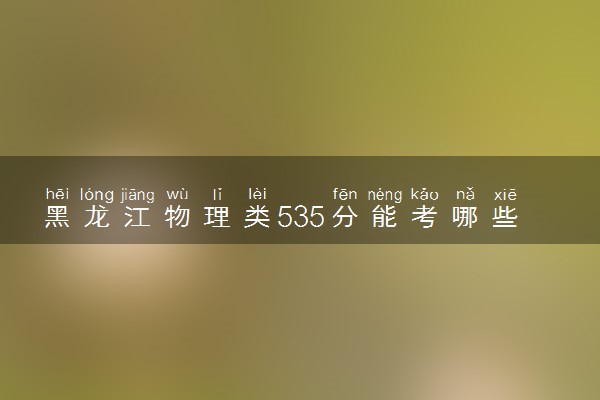 黑龙江物理类535分能考哪些大学 2025考生稳上的大学名单