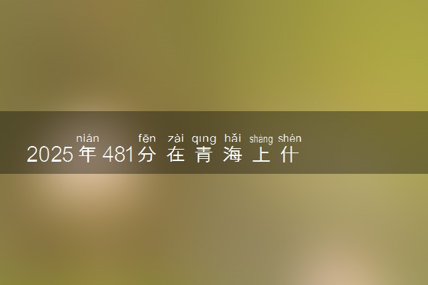 2025年481分在青海上什么大学好 近三年录取分数线是多少