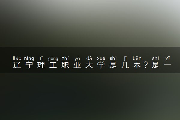 辽宁理工职业大学是几本？是一本还是二本大学