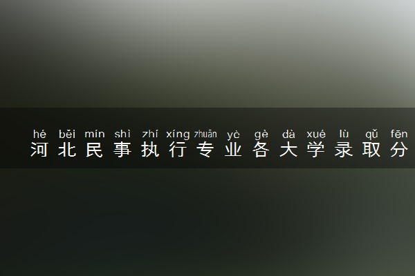 河北民事执行专业各大学录取分数线：最低391分能上 开设院校及位次