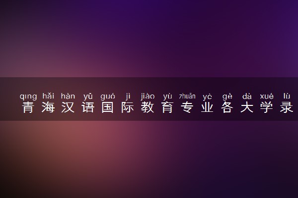 青海汉语国际教育专业各大学录取分数线：最低375分能上 开设院校及位次