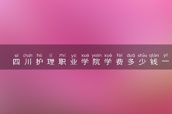 四川护理职业学院学费多少钱一年 各专业收费标准（2025年参考）