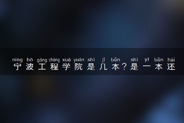 宁波工程学院是几本？是一本还是二本大学