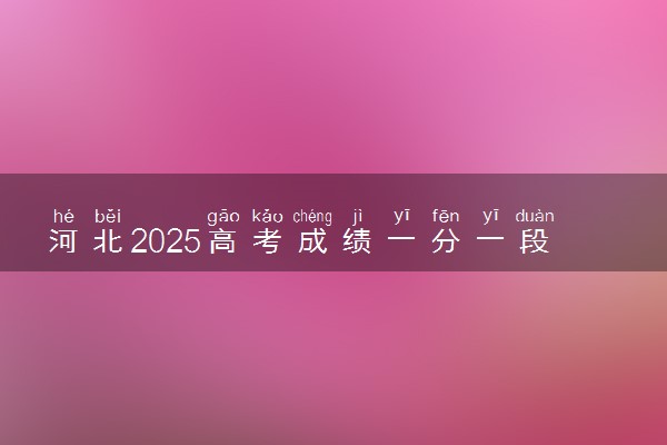 河北2025高考成绩一分一段表及位次排名查询（完整版）
