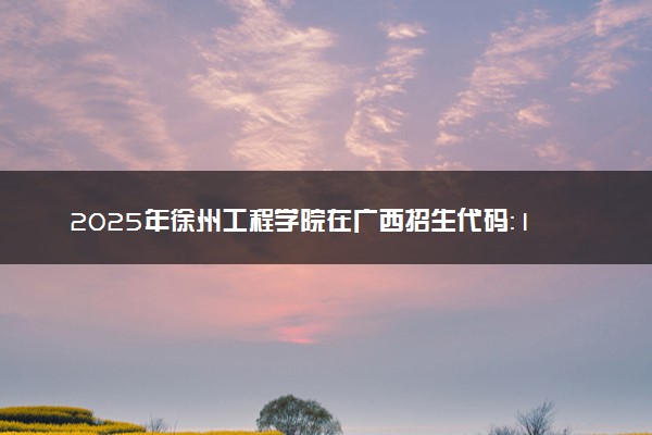 2025年徐州工程学院在广西招生代码：11053 专业代码及报考指南