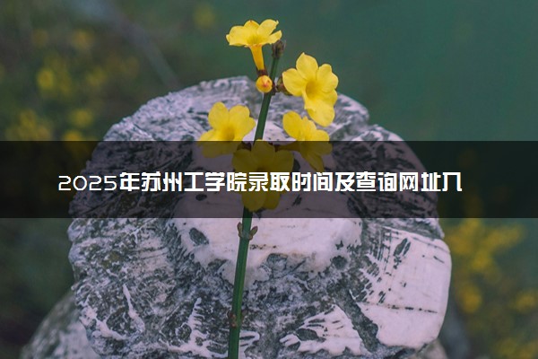 2025年苏州工学院录取时间及查询网址入口 录取结果什么时候公布
