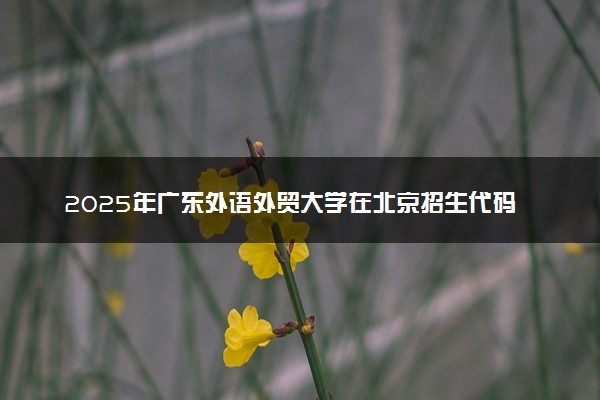 2025年广东外语外贸大学在北京招生代码：4415 专业代码及报考指南