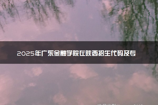 2025年广东金融学院在陕西招生代码及专业代码 广东金融学院陕西代码是多少？怎么查询？