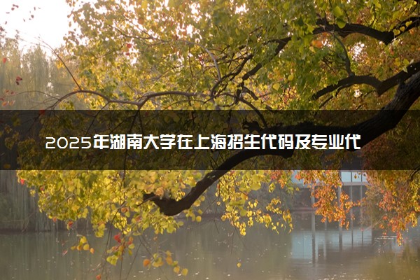 2025年湖南大学在上海招生代码及专业代码 湖南大学上海代码是多少？怎么查询？